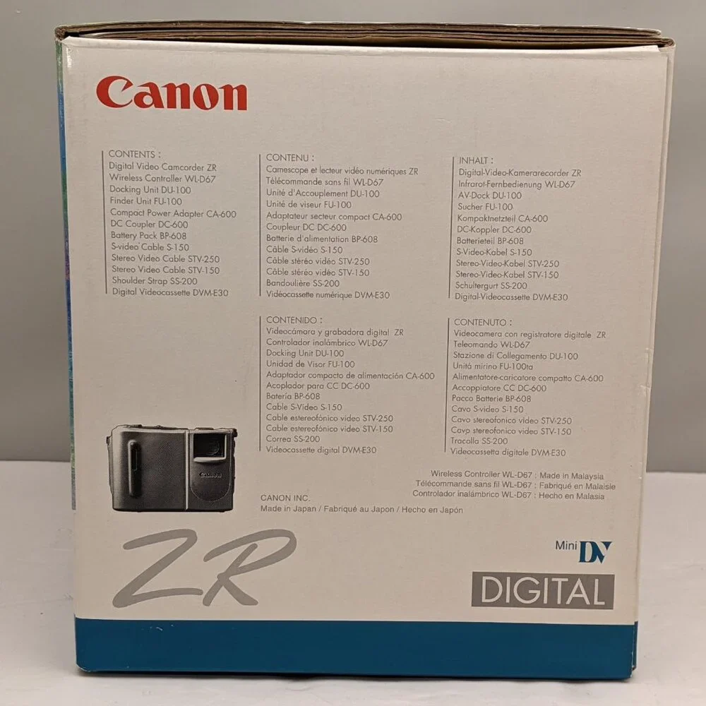 CANON ZR MiniDV Digital Video Camcorder Kit | NTSC | ZR KIT [ ** PARTIAL ** ]